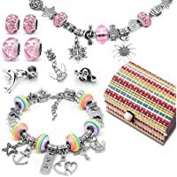 BHGWR Kit para Hacer Joyas para niñas- Kits para Hacer Pulseras con dijes Colgantes Cuentas Cadenas para Hacer Joyas…